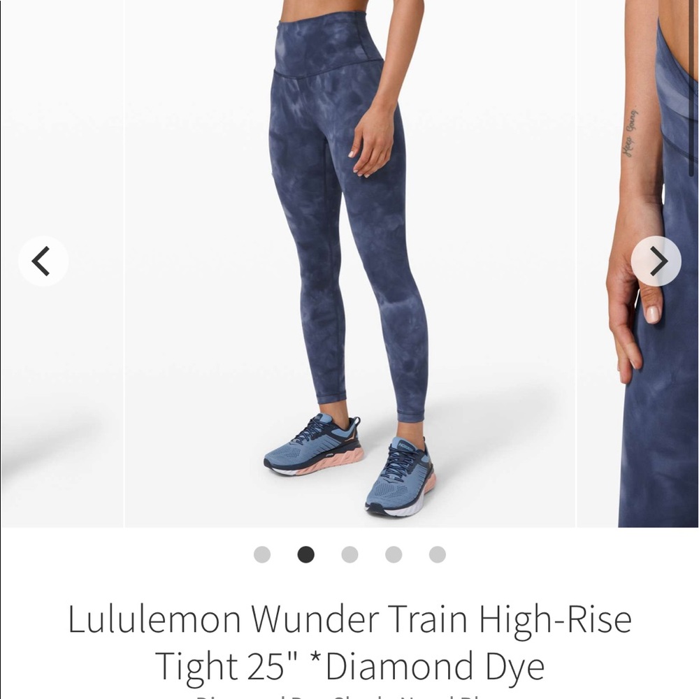 Lululemon Wunder Train Hi-Rise Diamond Dye Shade Naval Blue Leggings 25” sz 6